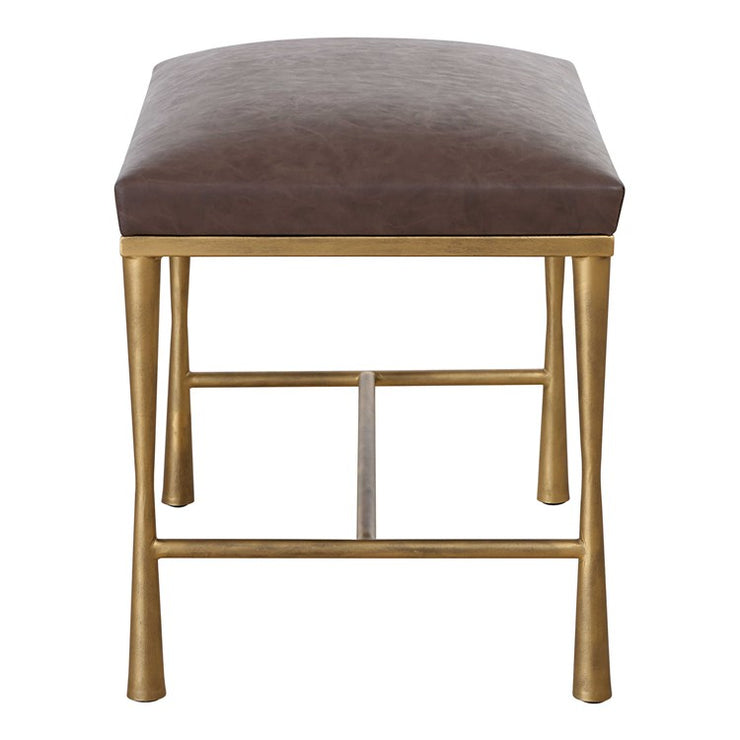 Uttermost Reform Faux Cocoa Leather Small Accent Bench