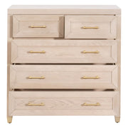 Essentials For Living Stella 5-Drawer High Chest ~ Light Honey Oak