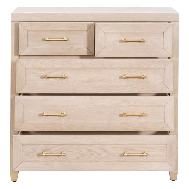 Essentials For Living Stella 5-Drawer High Chest ~ Light Honey Oak