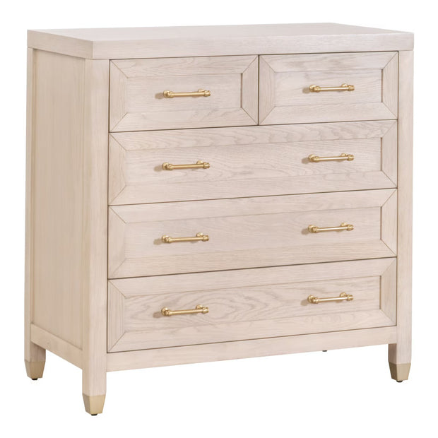 Essentials For Living Stella 5-Drawer High Chest ~ Light Honey Oak