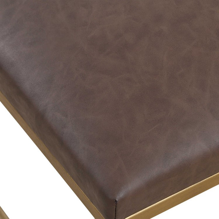 Uttermost Reform Faux Cocoa Leather Small Accent Bench