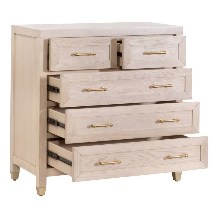 Essentials For Living Stella 5-Drawer High Chest ~ Light Honey Oak
