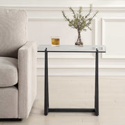 Uttermost Midas Crystal Top With Textured Bronze Iron Accent Table