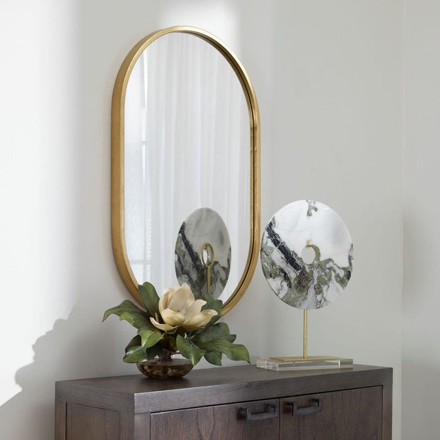 Uttermost Varina Oval Antique Gold Leaf Mirror