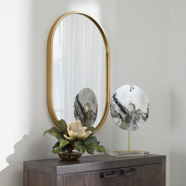 Uttermost Varina Oval Antique Gold Leaf Mirror