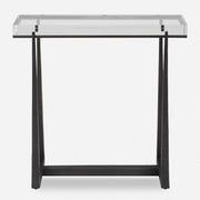 Uttermost Midas Crystal Top With Textured Bronze Iron Accent Table