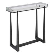 Uttermost Midas Crystal Top With Textured Bronze Iron Accent Table