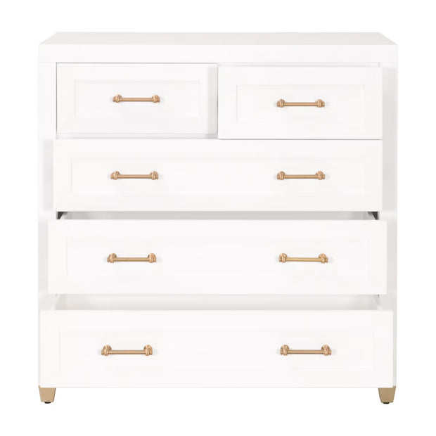 Essentials For Living Stella 5-Drawer High Chest ~ Matte White