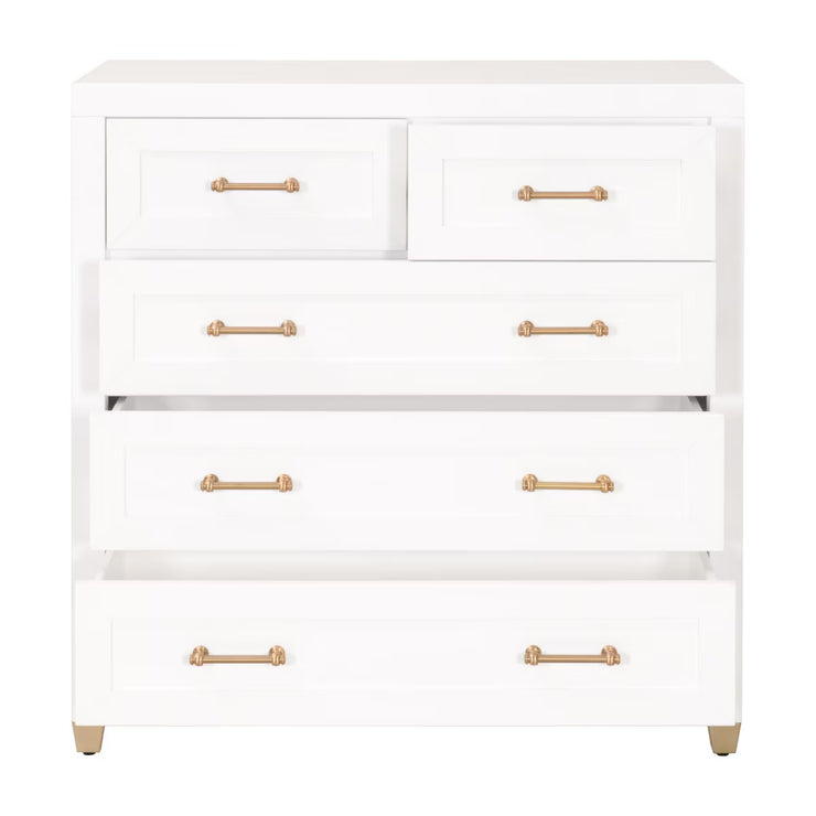 Essentials For Living Stella 5-Drawer High Chest ~ Matte White