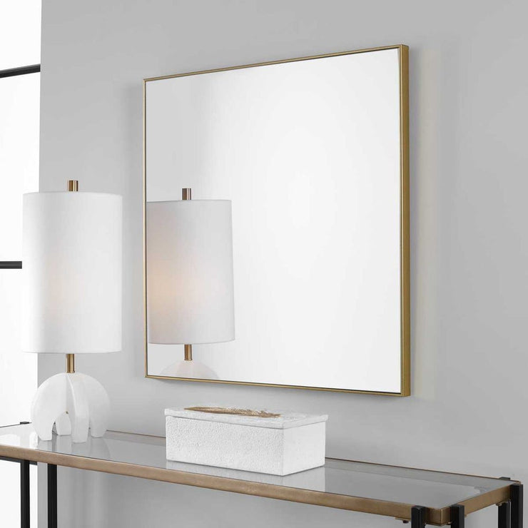 Uttermost Alexo Brushed Gold Square Mirror