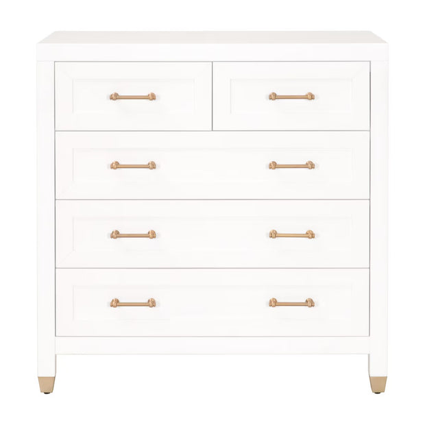 Essentials For Living Stella 5-Drawer High Chest ~ Matte White