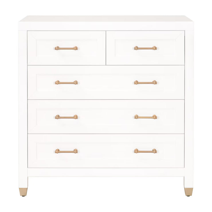 Essentials For Living Stella 5-Drawer High Chest ~ Matte White