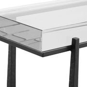 Uttermost Midas Crystal Top With Textured Bronze Iron Accent Table
