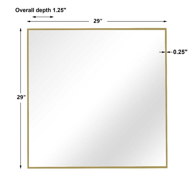 Uttermost Alexo Brushed Gold Square Mirror