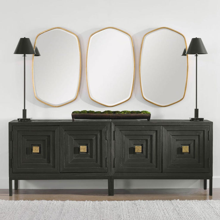 Uttermost Duronia Unique Shaped Antique Gold Leaf Mirror
