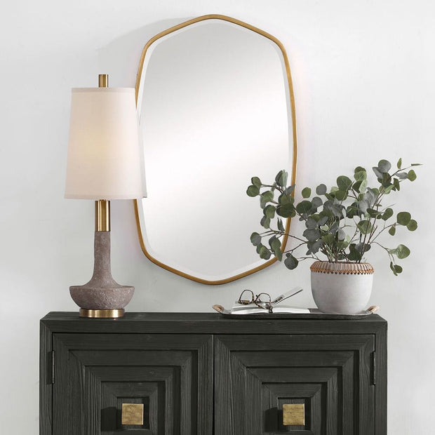 Uttermost Duronia Unique Shaped Antique Gold Leaf Mirror