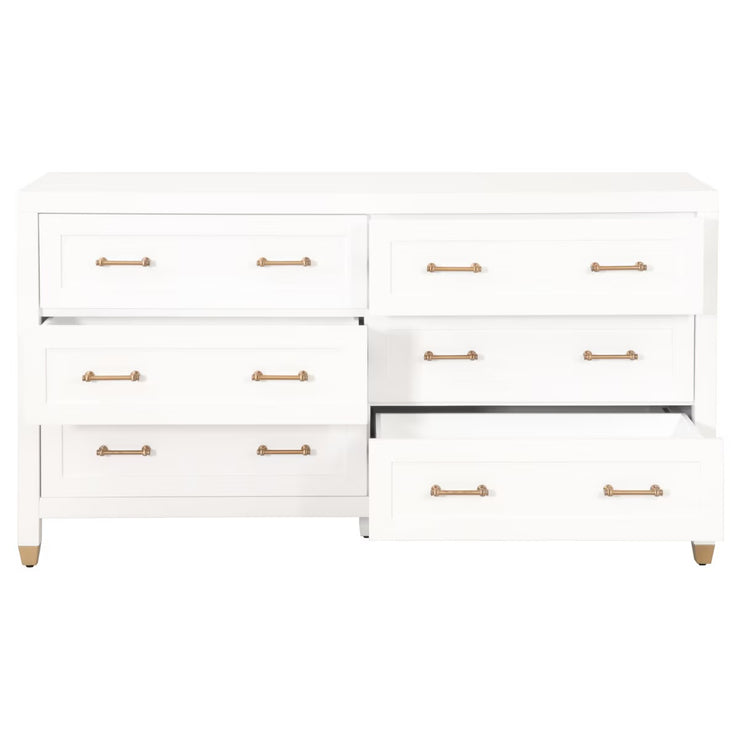 Essentials For Living Stella 6-Drawer Double Dresser ~ Matte White