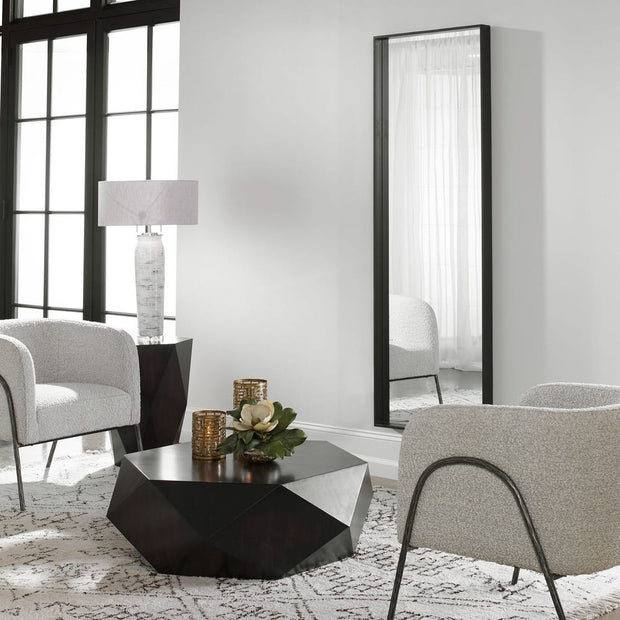 Uttermost Kahn Matte Black Iron Framed Oversized Mirror