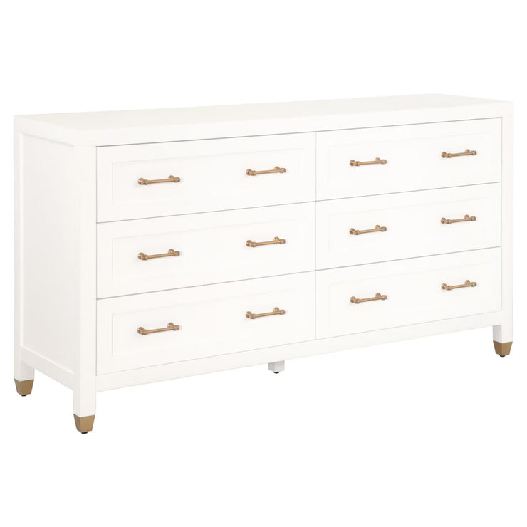 Essentials For Living Stella 6-Drawer Double Dresser ~ Matte White