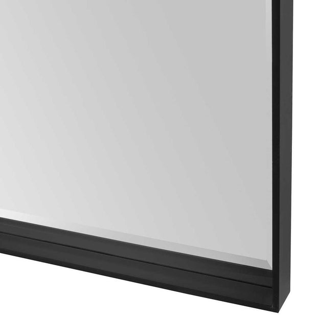 Uttermost Kahn Matte Black Iron Framed Oversized Mirror