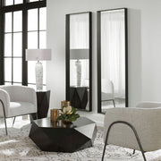 Uttermost Kahn Matte Black Iron Framed Oversized Mirror