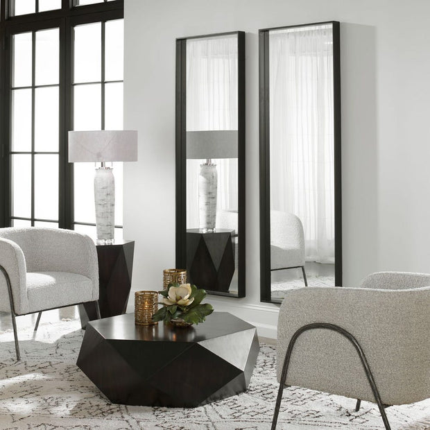 Uttermost Kahn Matte Black Iron Framed Oversized Mirror