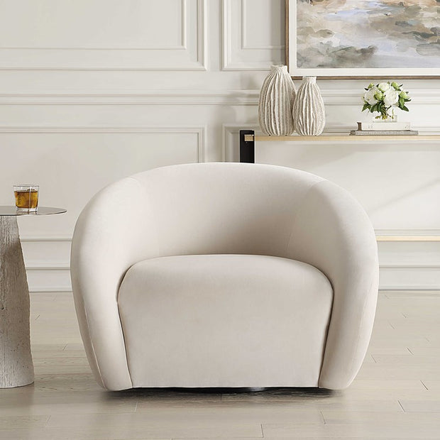 Uttermost DeSoto Cream Velvet Swivel Chair