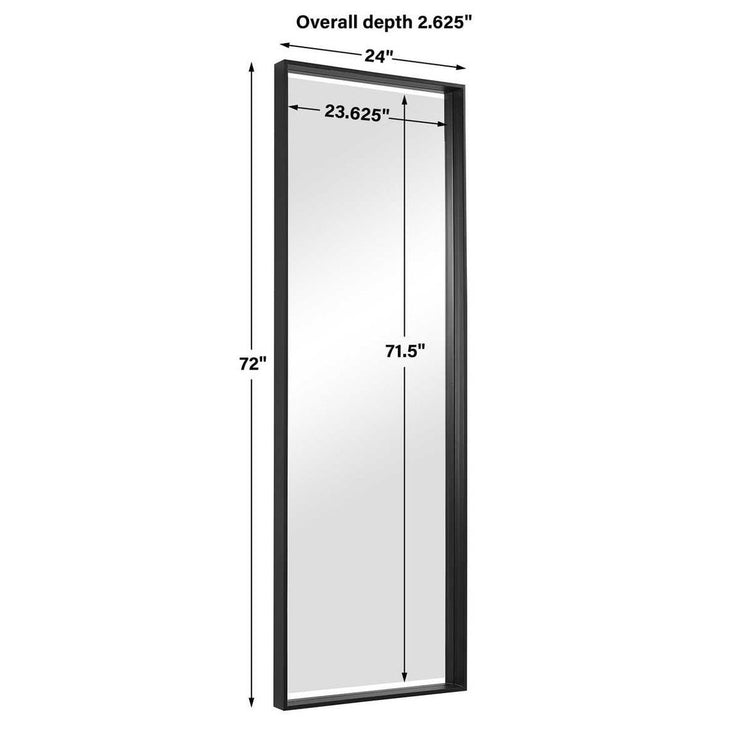 Uttermost Kahn Matte Black Iron Framed Oversized Mirror