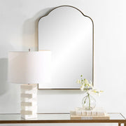 Uttermost Sidney Brushed Brass Arch Mirror