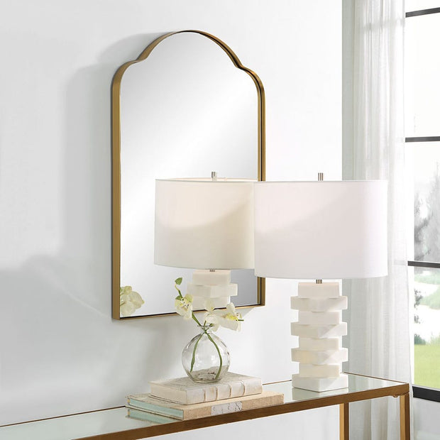 Uttermost Sidney Brushed Brass Arch Mirror