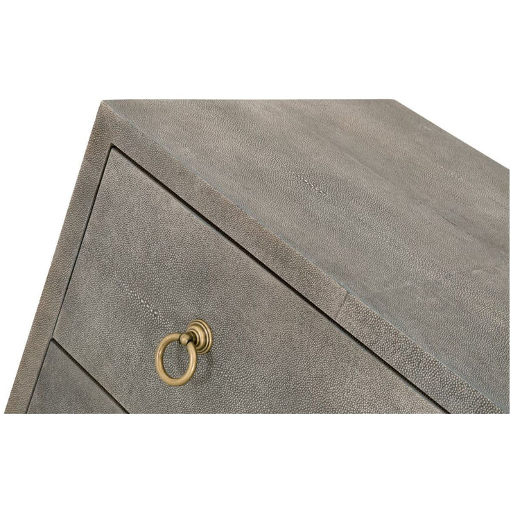 Essentials For Living Strand Shagreen 6-Drawer Double Dresser~ Gray Shagreen With Brushed Gold Hardware