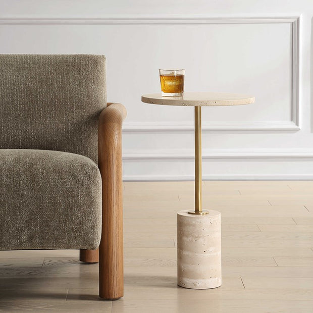Uttermost Malya Travertine Round Accent Table