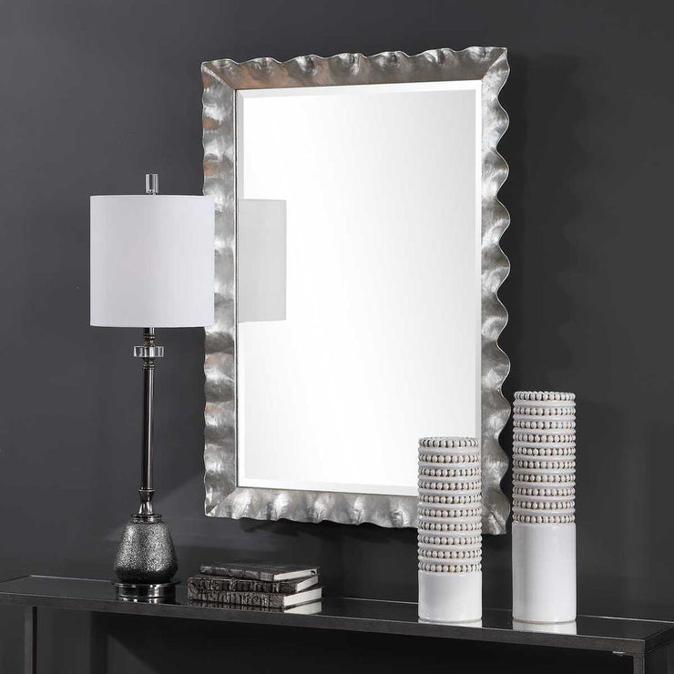 Uttermost Haya Silver Leaf Scalloped Edge Mirror