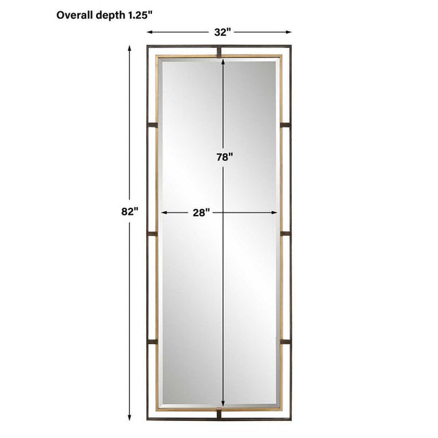 Uttermost Carrizo Rustic Bronze Tall Mirror
