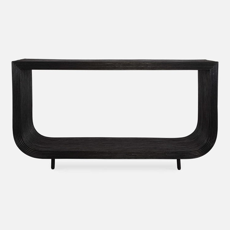 Uttermost Compton Black Natural Rattan Console Table
