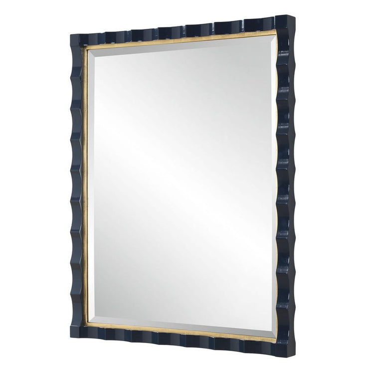 Uttermost Gulf Gold Leaf And Navy Mirror