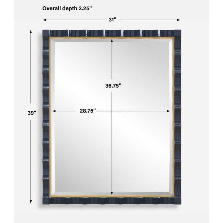 Uttermost Gulf Gold Leaf And Navy Mirror