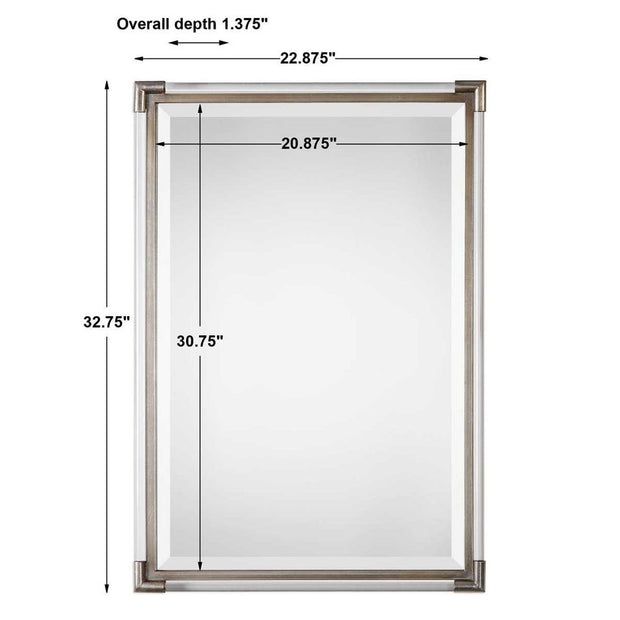 Uttermost Mackai Metallic Silver Leaf Framed Mirror