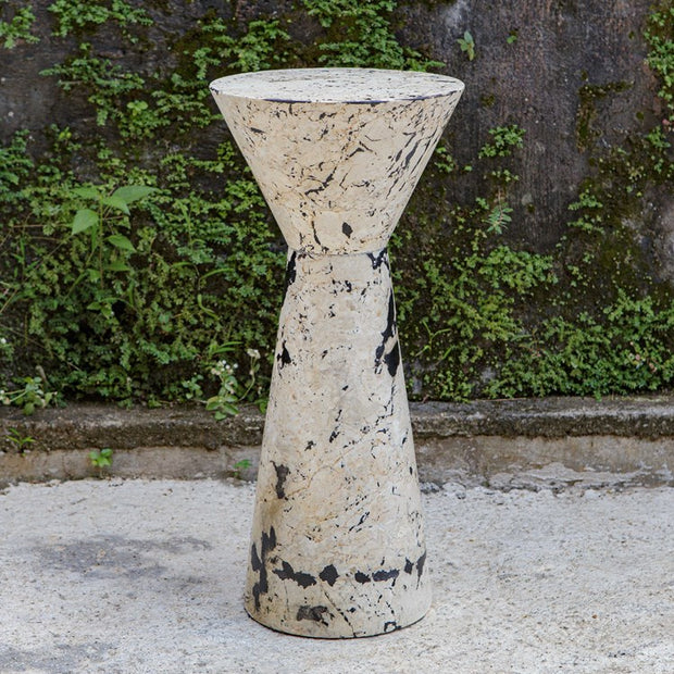 Uttermost Lenora Limestone Hourglass Drink Table