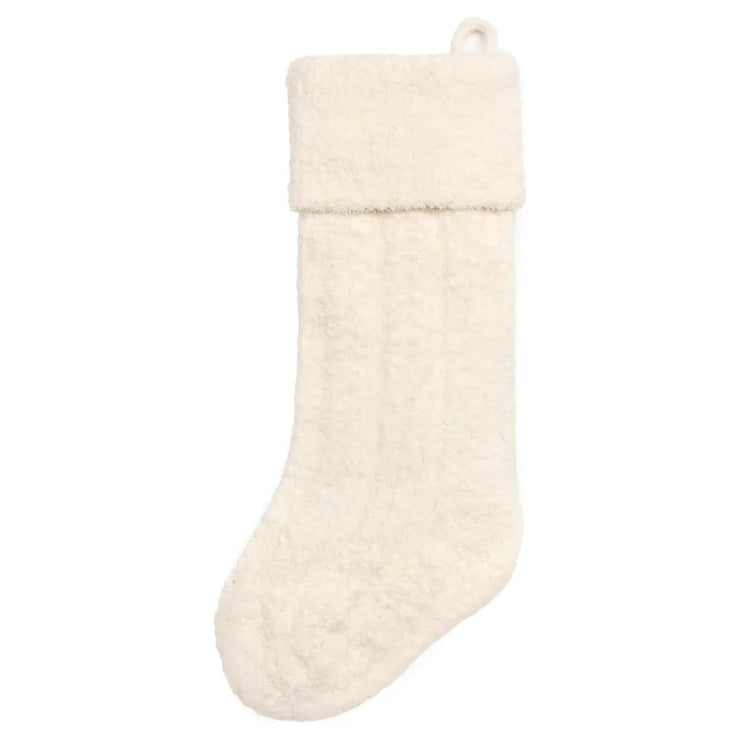 Kashwere Holiday Collection Creme Cable Knit Christmas Stockings