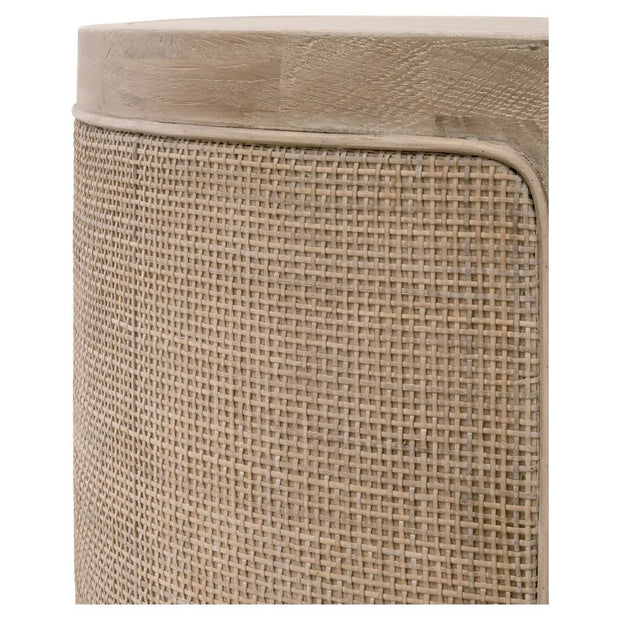 Essentials For Living Cane End Table ~ Smoke Gray Oak, Smoke Gray Cane