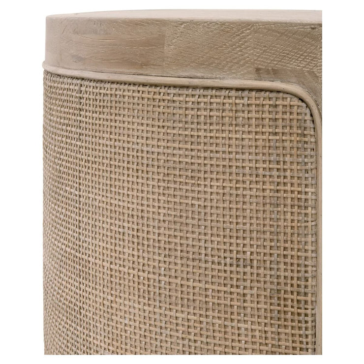 Essentials For Living Cane End Table ~ Smoke Gray Oak, Smoke Gray Cane