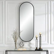 Uttermost Varina Tall Sleek Satin Black Mirror