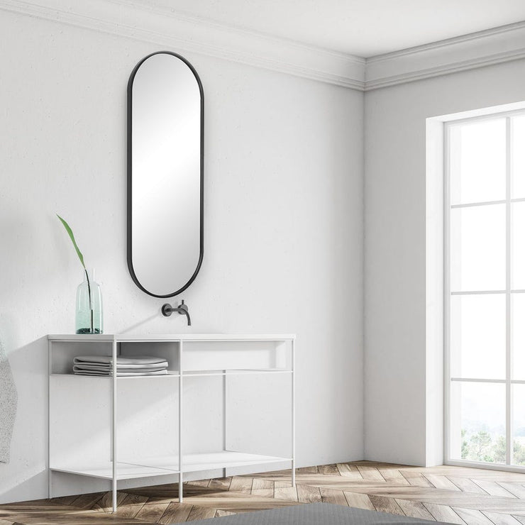 Uttermost Varina Tall Sleek Satin Black Mirror