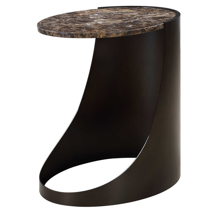 Uttermost Welling Chocolate Brown Marble Side Table