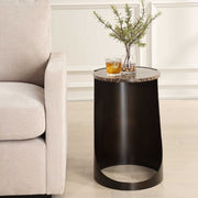 Uttermost Welling Chocolate Brown Marble Side Table