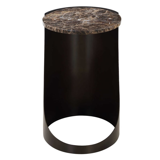 Uttermost Welling Chocolate Brown Marble Side Table
