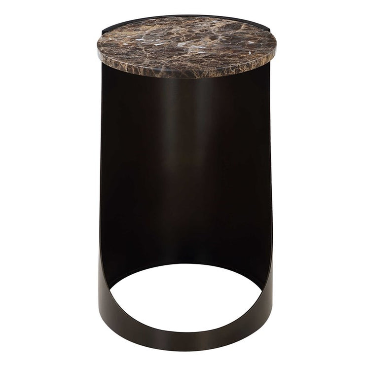 Uttermost Welling Chocolate Brown Marble Side Table