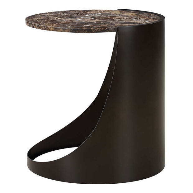 Uttermost Welling Chocolate Brown Marble Side Table