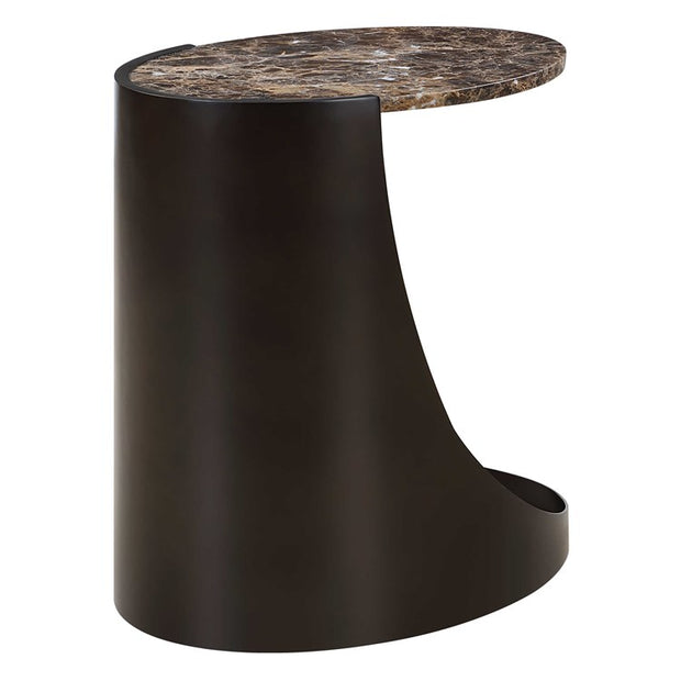 Uttermost Welling Chocolate Brown Marble Side Table